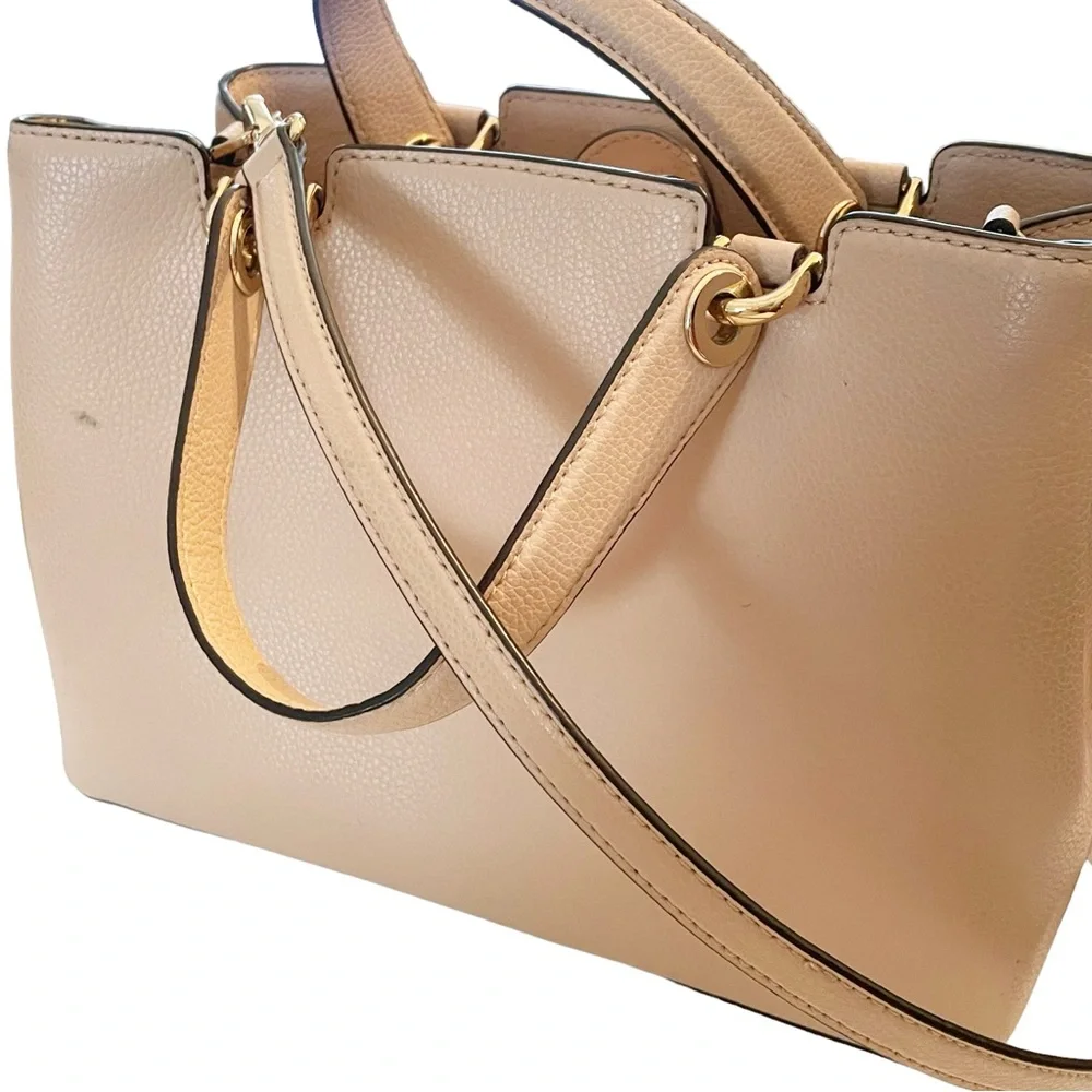 MICHAEL KORS Pink Leather SAVANNAH MEDIUM SATCHEL HANDBAG Shoulder Strap‎ Gold